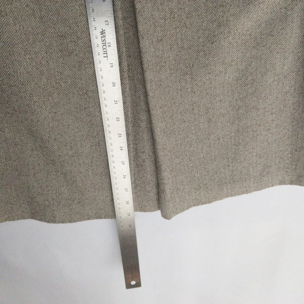 Vintage Marcona Wool Herringbone CBK Belted Pleated Euro Skirt Women 12 NWT $165 - Picture 8 of 16